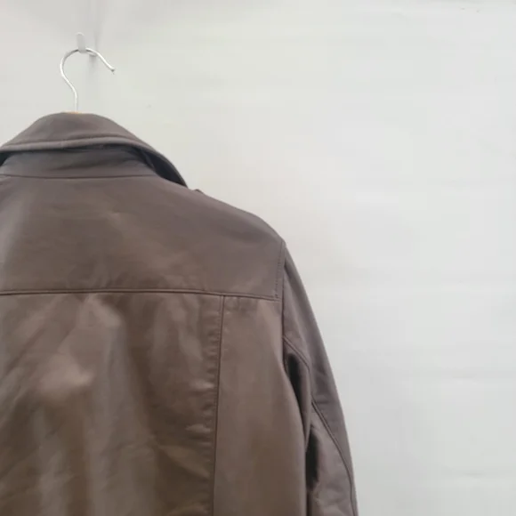 Quince Mocha Brown Leather Moto Biker Jacket Size Large Timeless Minimalist - Picture 14 of 16